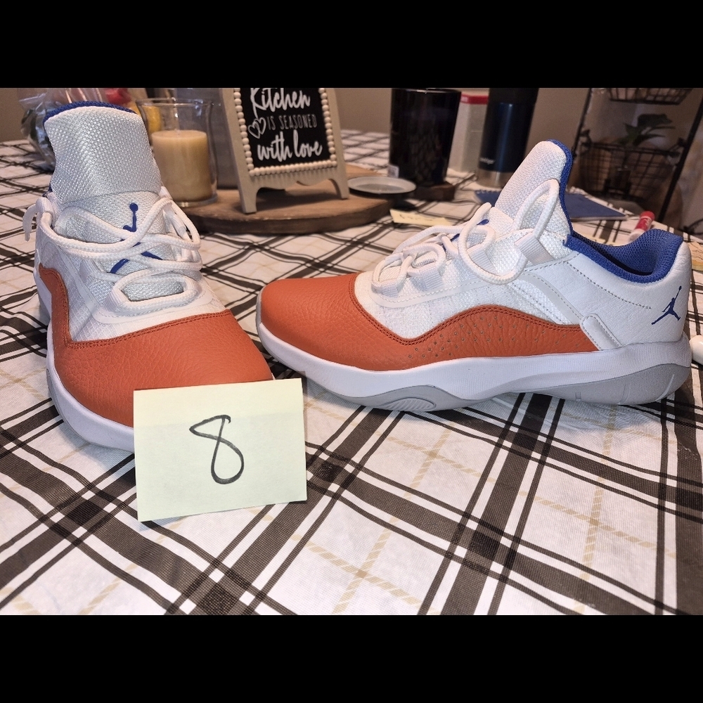 Jordan Mens  Orange and White Sneakers